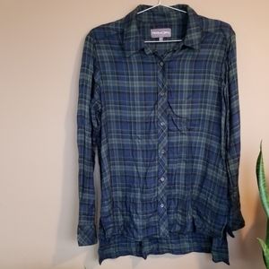 Small Plaid Micheal Stars High low Button Down